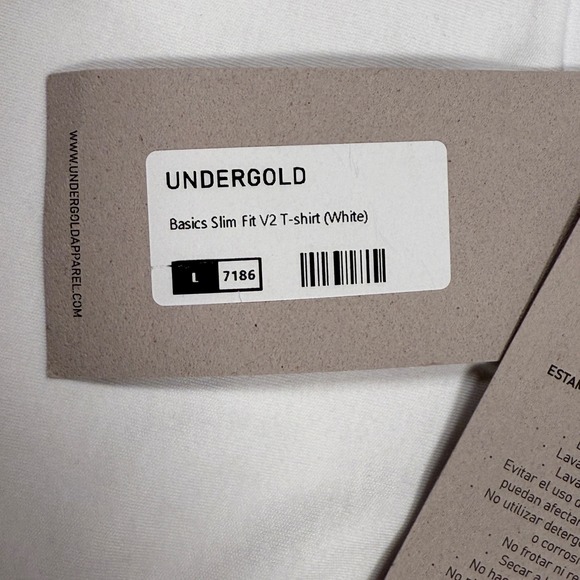 UNDERGOLD Basics Slim Fit V2 T-shirt White Men's Size LARGE - Picture 5 of 7